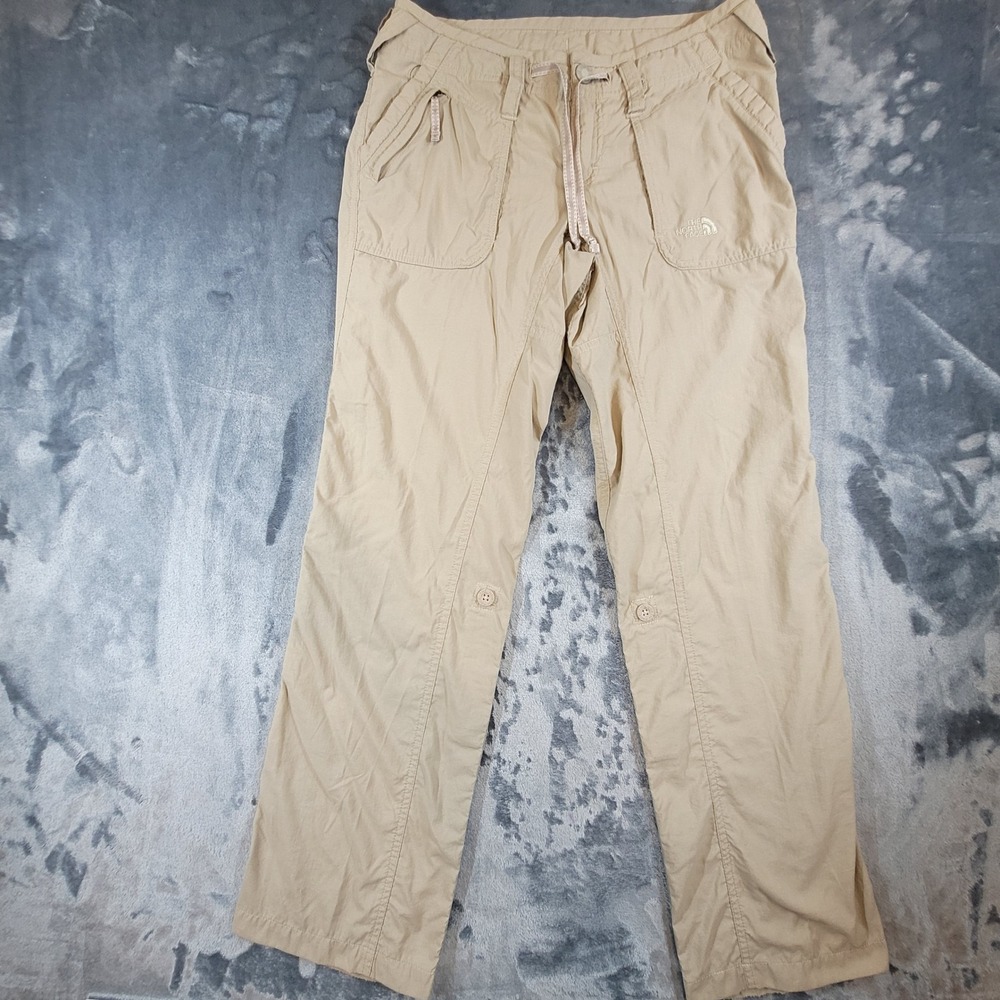 The North Face Womens Khaki Ripstop Roll Up Hiking Pants Size 2 Short Tan Capri